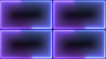 Cadre de ligne violet à 4 blocs video