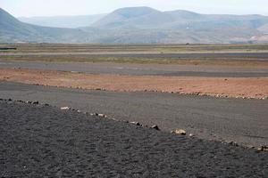 Beautiful landscape at Lanzarote. Volcanic land with diferent colors, Canary Islands, Spain. photo