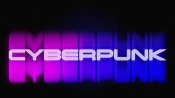 Neon glow cyberpunk word for technology background video