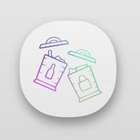 Trash sorting bins app icon vector