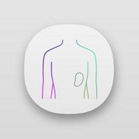 icono de la aplicación de bazo sano. órgano humano en buen estado de salud. funcionamiento del sistema linfático. parte interna del cuerpo en buena forma. interfaz de usuario ui ux. aplicaciones web o móviles. ilustraciones vectoriales aisladas vector