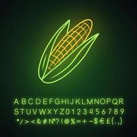 Corn neon light icon vector