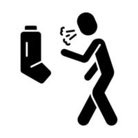 Allergic asthma, anaphylaxis glyph icon vector