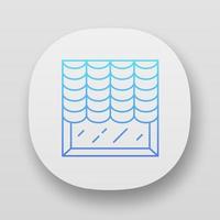 Austrian shades app icon. Room darkening decoration. House decor. Window curtain, blinds, treatments for bedroom. UI UX user interface. Web or mobile applications. Vector isolated illustrations