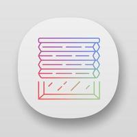 Cellular shades app icon. Window blinds. Room darkening motorized jalousie. Living room design. UI UX user interface. Web or mobile applications. Vector isolated illustrations