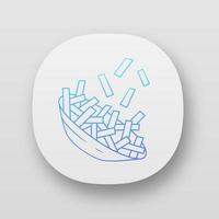 Fried potato app icon. French fries, chips in bowl. Fast food. Cafe, restaurant menu. Unhealthy nutrition. Junk food. UI UX user interface. Web or mobile applications. Vector isolated illustrations