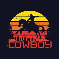 T-shirt print with cowboy concept. Vector illustration