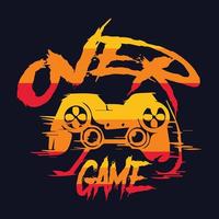 game over typography for print t shirt design vector