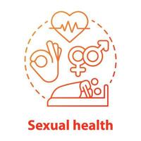 Sexual health red gradient concept icon. Protected sex idea thin line illustration. Contraception, reproductive system, STIs. Sex education, healthcare. Vector isolated outline drawing