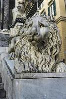 Lion of the San Lorenzo Cathedral in Genoa, Italy photo
