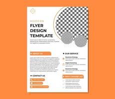 a4 flyer template with orange, black and white color. Can be used for Flyer, Pamflet, Magazine, Poster, Company Portfolio, Modern Layout. Editabled and organized layers. vector