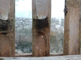 Close up landscape texture of bamboo fence for background necessity photo