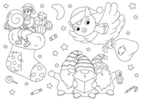 Coloring book page for kids. Cartoon style character. Vector illustration isolated on white background.