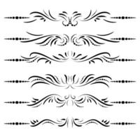 Fashion dividers. Underlines and text separators. Vector collection. Isolated vector set of borders for text, invitations, cards, books, menus. Design element.