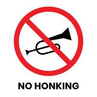 No Honking Sign Sticker with text inscription on isolated background vector