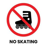 No Skating Sign Sticker with text inscription on isolated background vector