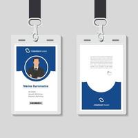 professional corporate id card template, clean blue id card design with realistic mockup vector