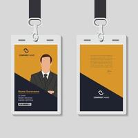 professional corporate id card template, clean orange id card design with realistic mockup vector