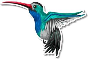 etiqueta engomada de la historieta del animal del colibrí vector