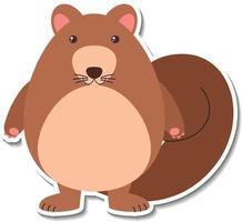 Chubby squirrel animal cartoon sticker vector