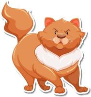 Chubby cat animal cartoon sticker vector