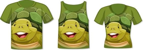 Different types of tops with turtle pattern vector