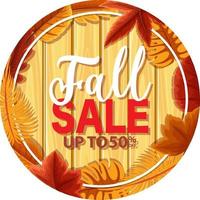 Fall sale banner template vector