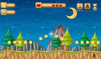 Game Template Forest Scene vector