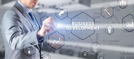 Business Development. Financial Plan Strategy Development Process Graphic 3D Concept photo