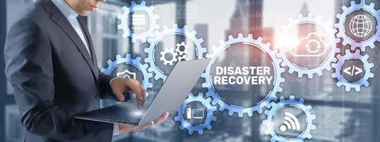 DIsaster recovery Backup Data protection. Internet technology concept photo