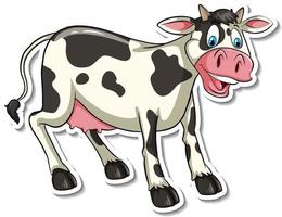 Cow farm animal cartoon sticker vector