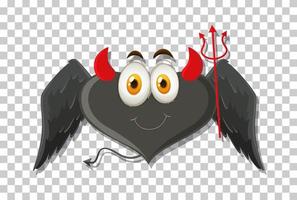 Heart shape devil with facial expression vector