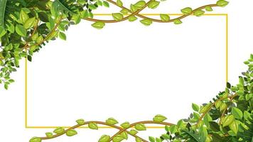 A horizontal frame of tropical foliage template vector