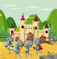 Knight ancient army fighting for kingdom vector