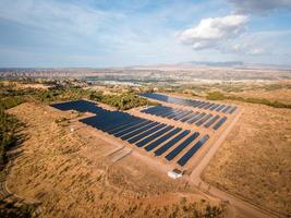 Solar panels in aerial view photo