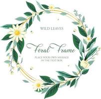 Postcard template decorated with green foliage vector