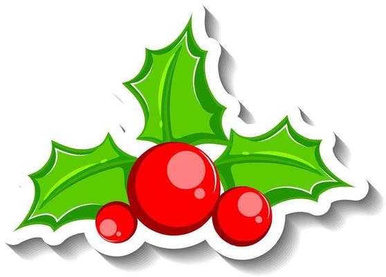 Christmas Holly ornament cartoon sticker