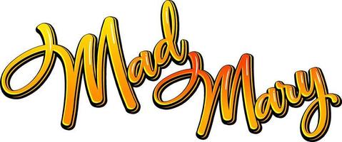 diseño de texto del logotipo de mad mary vector