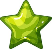 Green star crystal with sparkle isolated vector