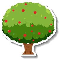 Isolated cartoon tree sticker vector