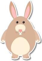 Chubby rabbit animal cartoon sticker vector