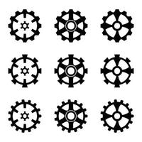 Gear icon set, gear vector set, gear clipart all black sets