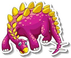 Stegosaurus dinosaur cartoon character sticker vector