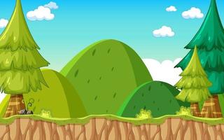 Game Template Forest Scene vector