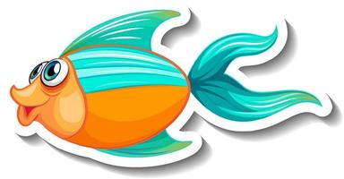 Sea Animal Cartoon Sticker with Cute Fish vector