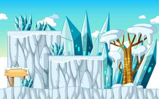 A Game Template Ice Cave Scene vector