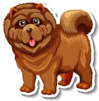 pegatina de dibujos animados de perro chow chow vector