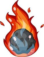 Flame meteorite in cartoon style vector