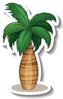 Palm tree sticker isolated on white background vector