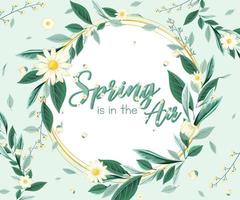 Floral spring banner template vector